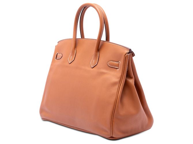 Hermès Brown Courchevel Birkin Retourne 35 Marrone Marrone chiaro - vista 2