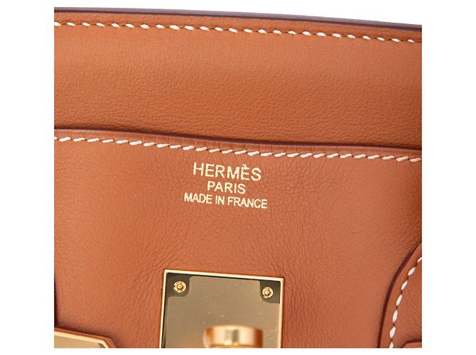 Hermès Brown Courchevel Birkin Retourne 35 Marrone Marrone chiaro - vista 5