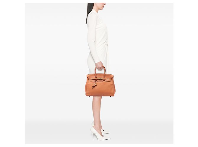 Hermès Brown Courchevel Birkin Retourne 35 Marrone Marrone chiaro - vista 6
