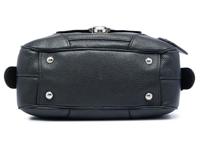 Borsa Boston Prada Nera in Vitello Daino con Tasca Anteriore Nero - vista 3