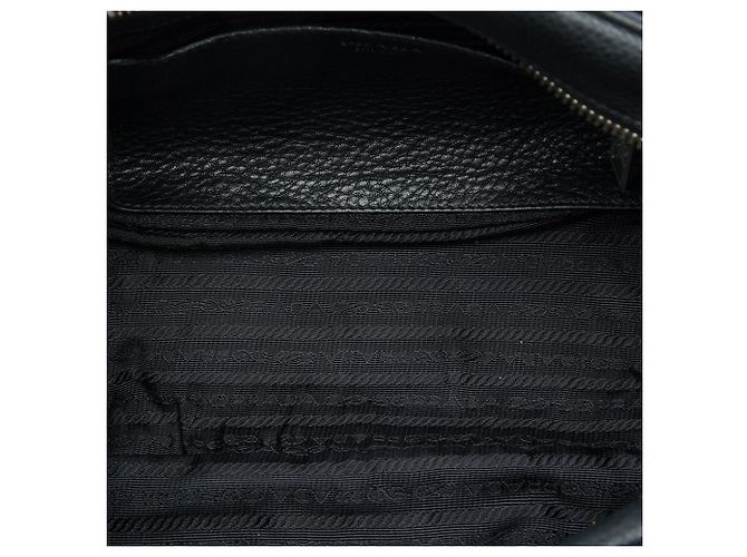 Borsa Boston Prada Nera in Vitello Daino con Tasca Anteriore Nero - vista 5