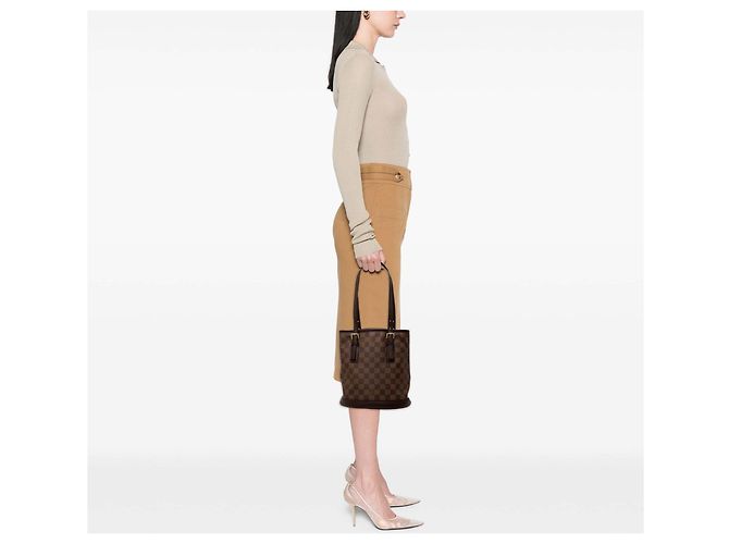 Louis Vuitton Marrone Damier Ebene Marais - vista 7
