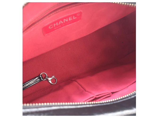 Chanel Black Medium Wool Coco Embroidered Gabrielle Hobo Nero - vista 4