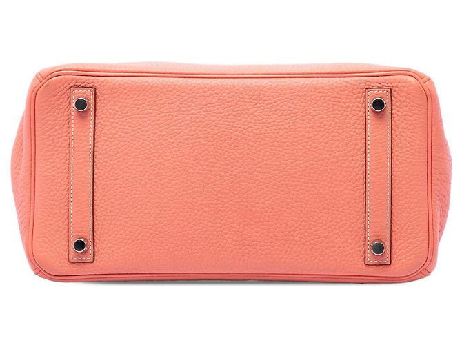 Hermès Orange Clemence Birkin Retourne 30 Arancione Pesca - vista 3
