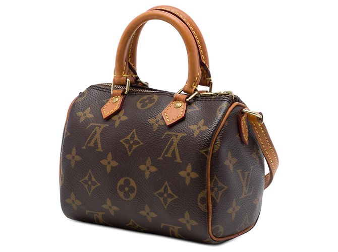 Louis Vuitton Brown Monogram Nano Speedy Bandouliere - view 2