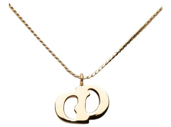 Collana con pendente Dior Gold con logo CD placcato oro D'oro - vista 3