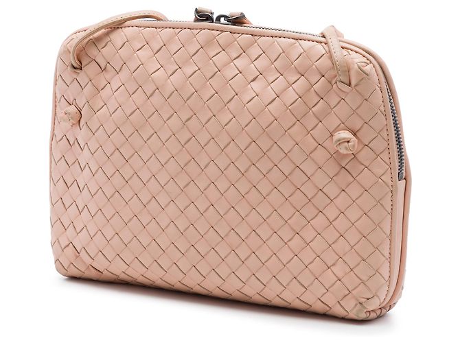 Bottega Veneta Borsa a tracolla Nodini in nappa Intrecciato rosa - vista 2