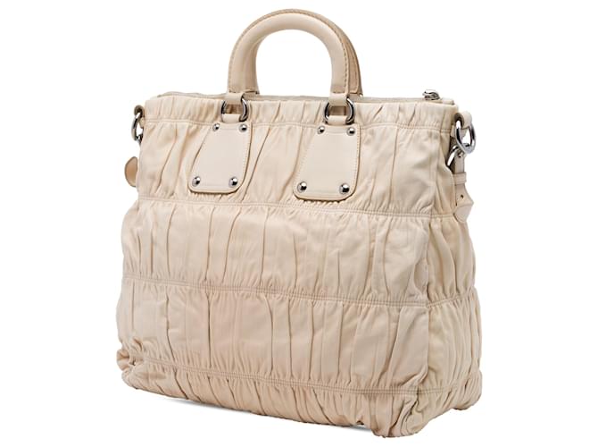 Borsa Prada Beige Nappa Gaufre - vista 2
