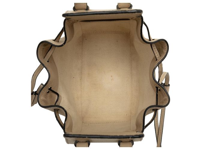 Sac Hammock en cuir de veau grainé mini marron LOEWE Beige - vue 4