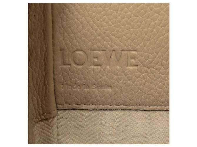 Sac Hammock en cuir de veau grainé mini marron LOEWE Beige - vue 5