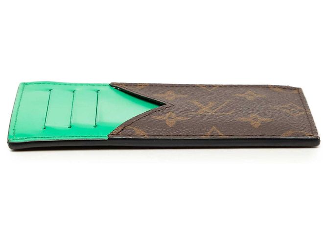Tarjetero Monogram Macassar marrón Louis Vuitton Castaño - vista 3