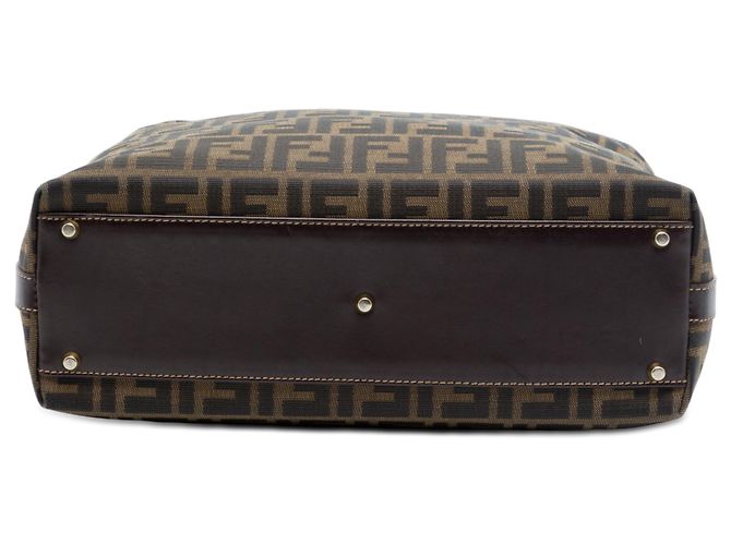 Fendi Tote aus braunem Zucca-Canvas - Ansicht 3