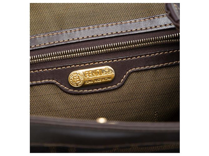 Fendi Tote aus braunem Zucca-Canvas - Ansicht 5
