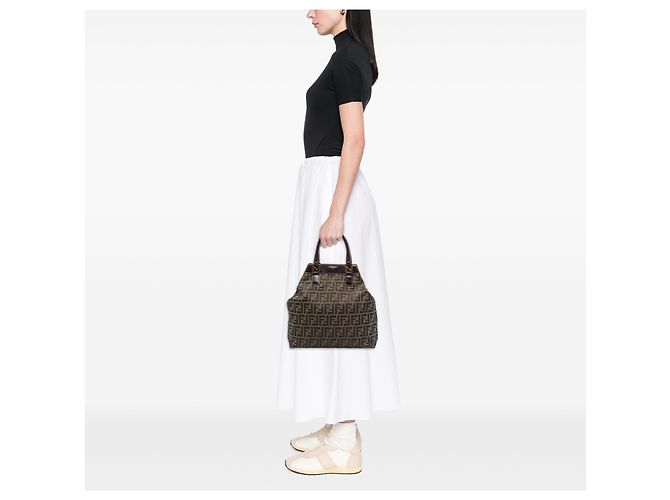 Fendi Tote aus braunem Zucca-Canvas - Ansicht 6