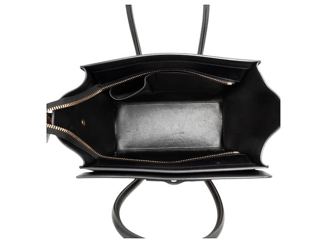 Céline Tote Luggage in nubuck bicolore micro e pelle di vitello granulata bianca Celine Bianco - vista 4
