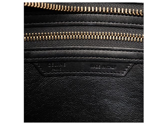 Céline Tote Luggage in nubuck bicolore micro e pelle di vitello granulata bianca Celine Bianco - vista 5