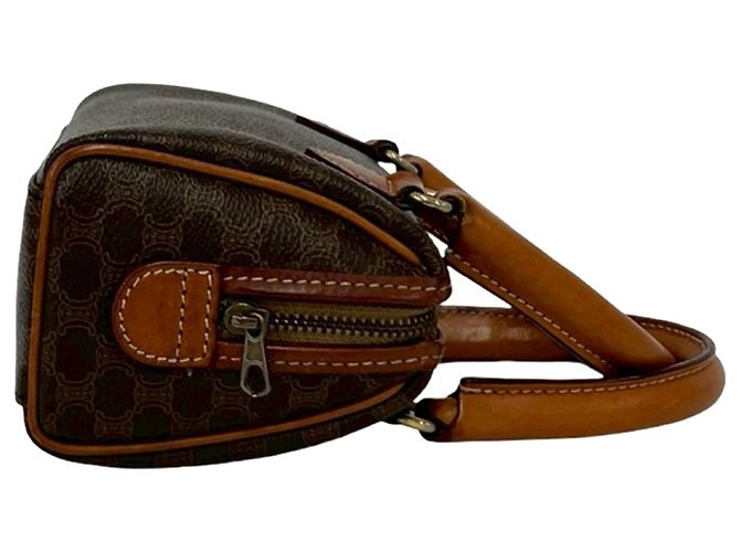 Céline Borsa satchel in tela rivestita Macadam marrone Celine - vista 6