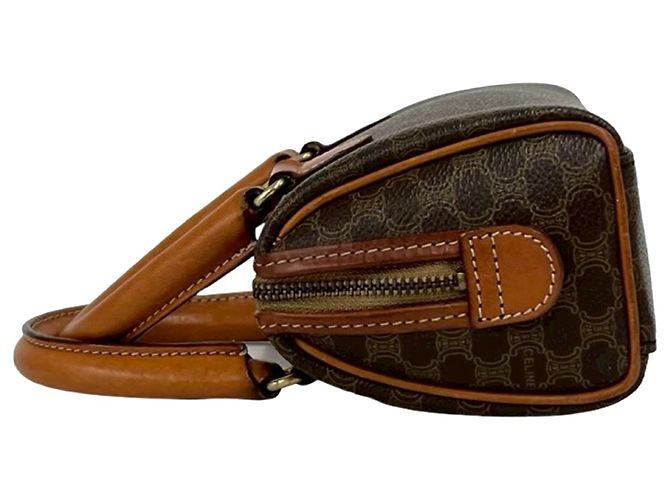 Céline Borsa satchel in tela rivestita Macadam marrone Celine - vista 7