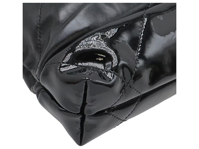 Borsa Chanel 22 in vitello lucido nero e vernice - vista 4