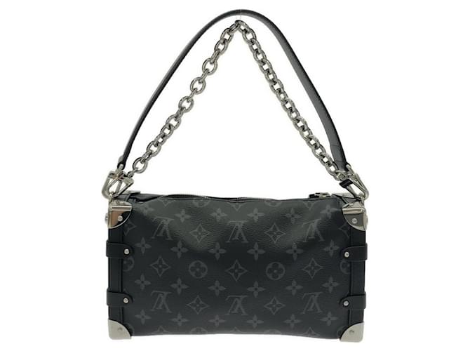 Borsa a tracolla Louis Vuitton Monogram Eclipse Side Trunk EW MM Nero Monogramma - vista 2