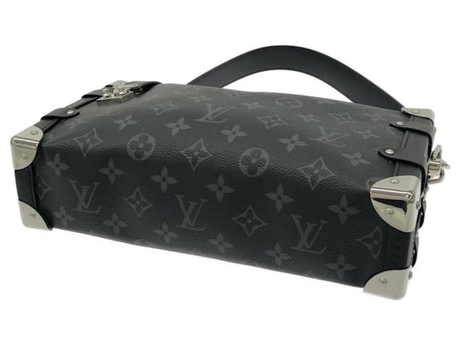 Borsa a tracolla Louis Vuitton Monogram Eclipse Side Trunk EW MM Nero Monogramma - vista 3