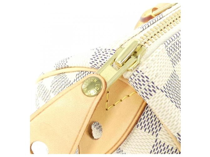 Borsa Boston Louis Vuitton Damier Azur Speedy Bianco Blu - vista 5