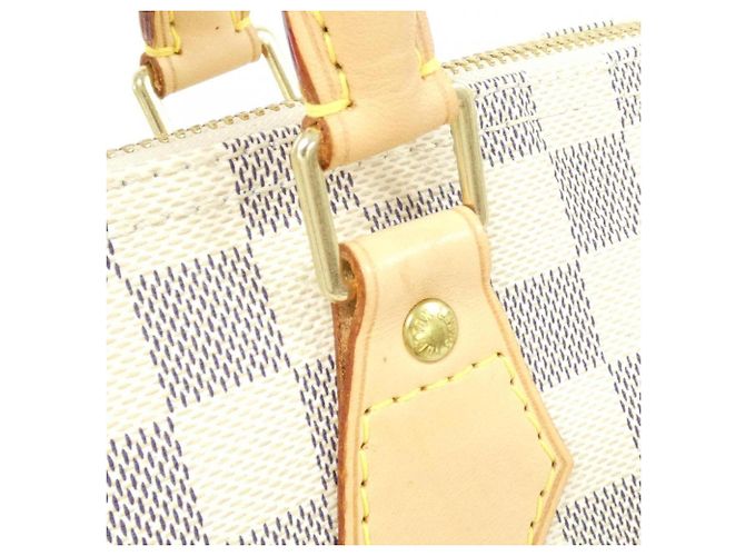 Borsa Boston Louis Vuitton Damier Azur Speedy Bianco Blu - vista 7