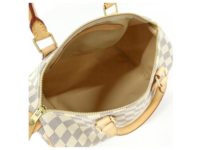 Borsa Boston Louis Vuitton Damier Azur Speedy Bianco Blu - vista 9