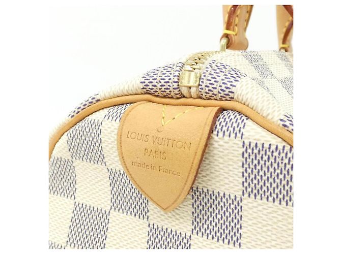 Borsa Boston Louis Vuitton Damier Azur Speedy Bianco Blu - vista 4
