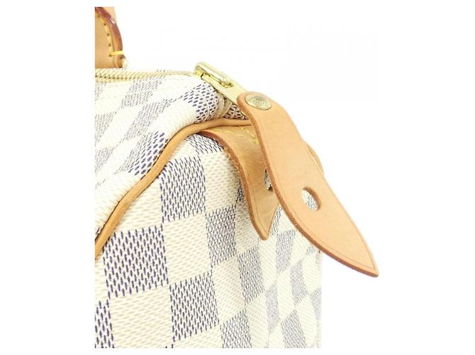 Borsa Boston Louis Vuitton Damier Azur Speedy Bianco Blu - vista 5