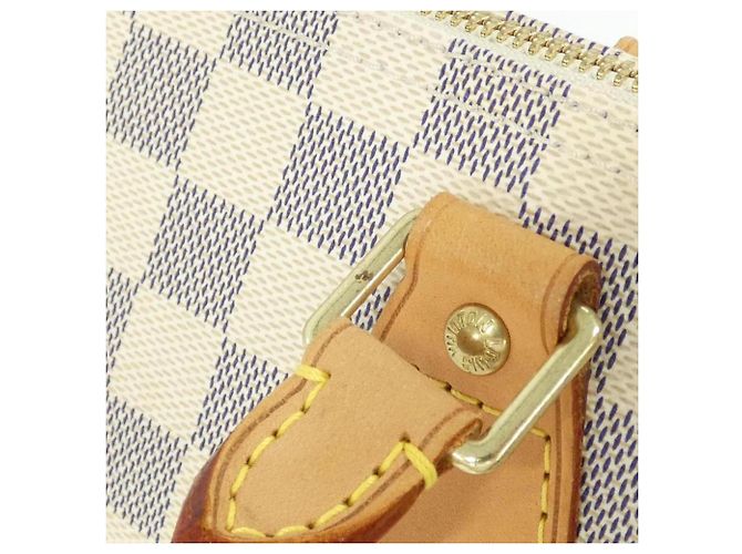 Borsa Boston Louis Vuitton Damier Azur Speedy Bianco Blu - vista 6