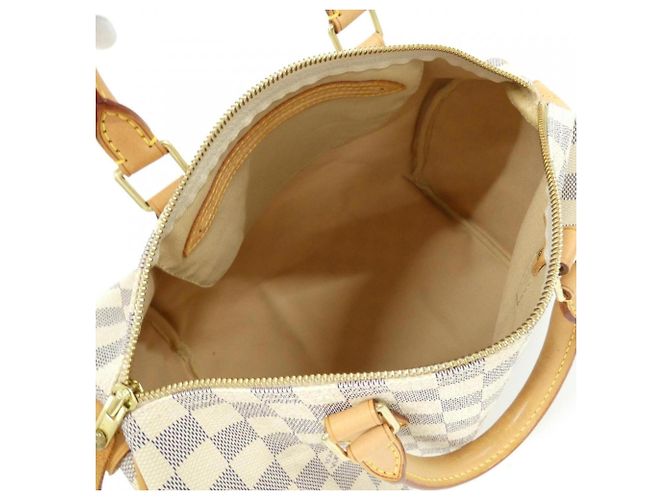 Borsa Boston Louis Vuitton Damier Azur Speedy Bianco Blu - vista 9