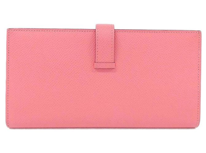 Cartera larga Hermès Bearn Soufflé en Rosa - vista 2