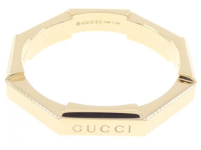 Anello Gucci a righe in oro giallo D'oro - vista 2