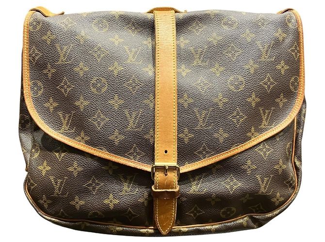 Borsa a Spalla Louis Vuitton Saumur 35 Marrone - vista 2