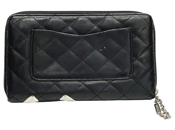 Chanel Cambon Line Langgeldbörse aus Lammleder Schwarz - Ansicht 2