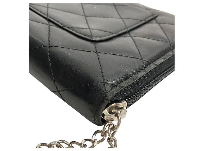 Chanel Cambon Line Langgeldbörse aus Lammleder Schwarz - Ansicht 9
