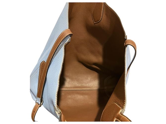 Gucci Ledertote-Tasche Braun Hellblau - Ansicht 5