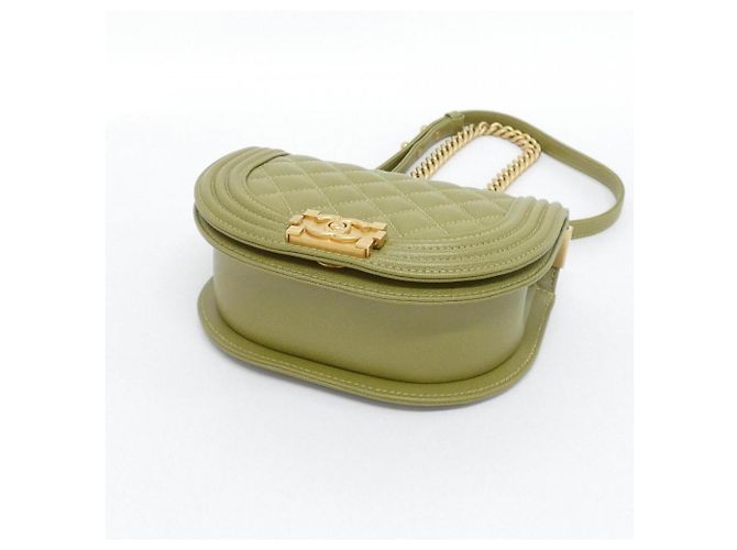 Borsa a Spalla Chanel Boy Line AS3350 Cachi - vista 3