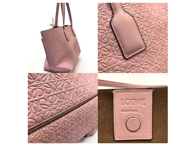 Borsa shopper Loewe Repeat Anagram T Rosa - vista 5
