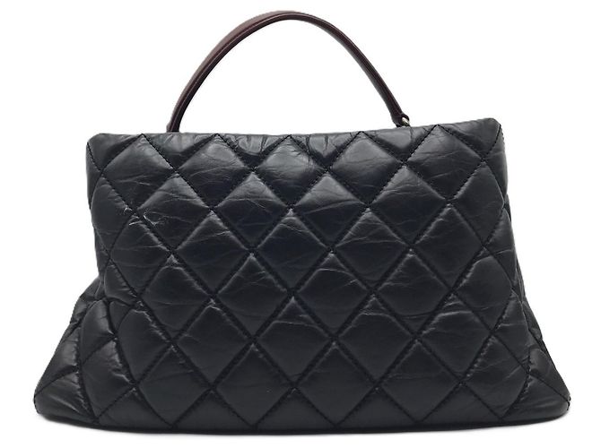 Bolsa de ombro Chanel Portobello em tweed e couro matelassê Preto - vista 2