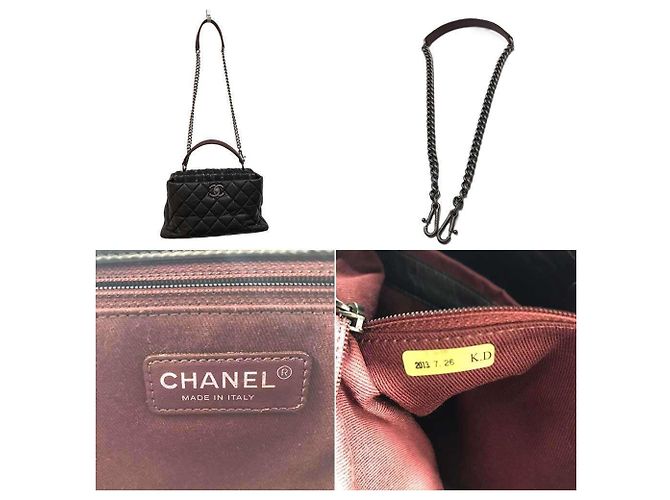 Bolsa de ombro Chanel Portobello em tweed e couro matelassê Preto - vista 7