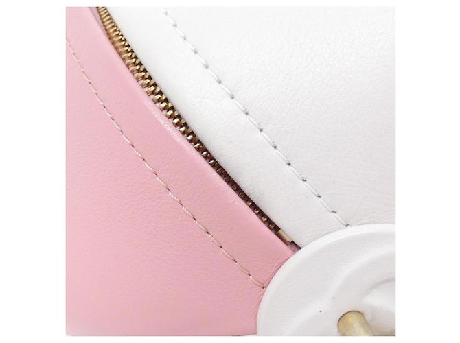 Borsa a tracolla in pelle rosa e bianca Chanel AS0512 Bianco - vista 3