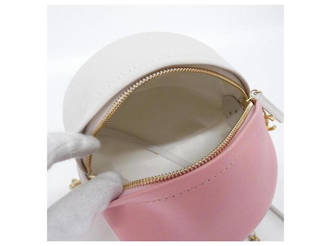 Borsa a tracolla in pelle rosa e bianca Chanel AS0512 Bianco - vista 6