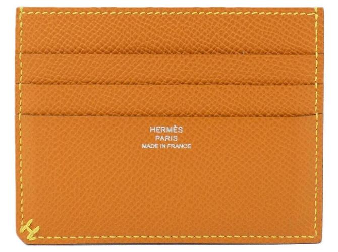 Hermès Hermes H Sellier Color Phil Kartenetui Orange Gelb - Ansicht 2
