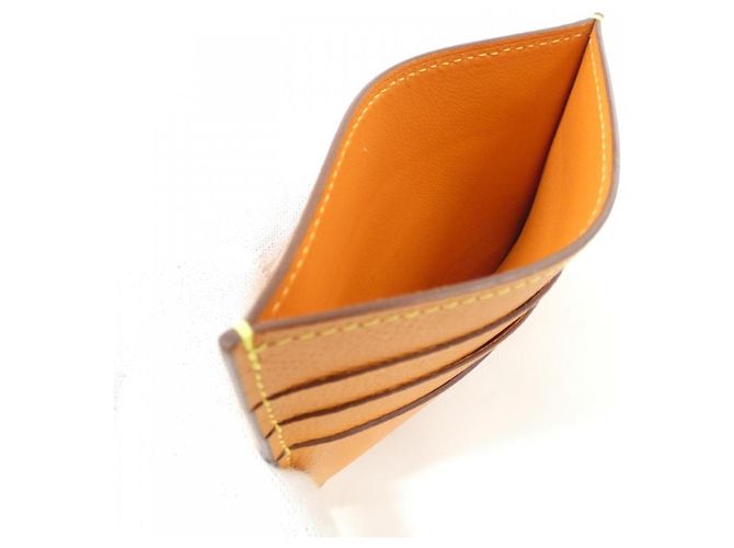 Hermès Hermes H Sellier Color Phil Kartenetui Orange Gelb - Ansicht 3