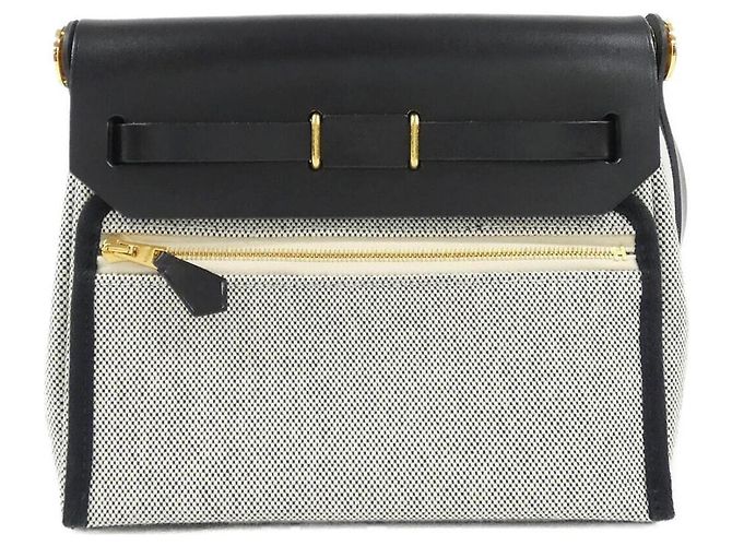 Hermès Borsa a tracolla Hermes Herbag Zip Nero Crudo - vista 2