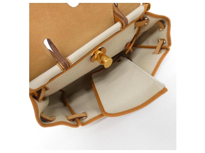 Hermès Borsa Hermes Herbag Zip PM Beige - vista 10