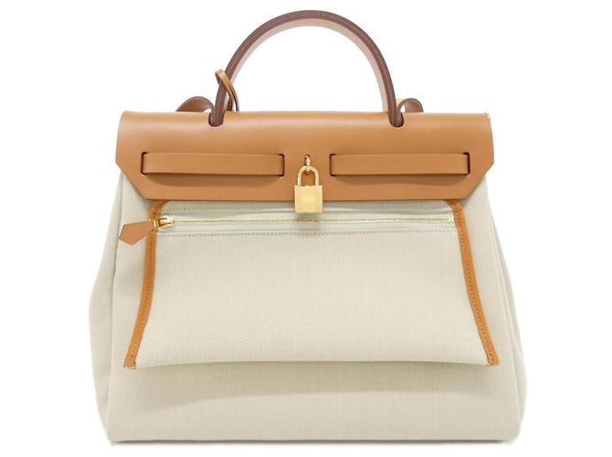 Hermès Borsa Hermes Herbag Zip PM Beige - vista 2