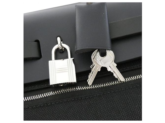 Hermès Borsa Hermes Herbag Zip Quadricolor PM Nero Blu Damier ebene - vista 6